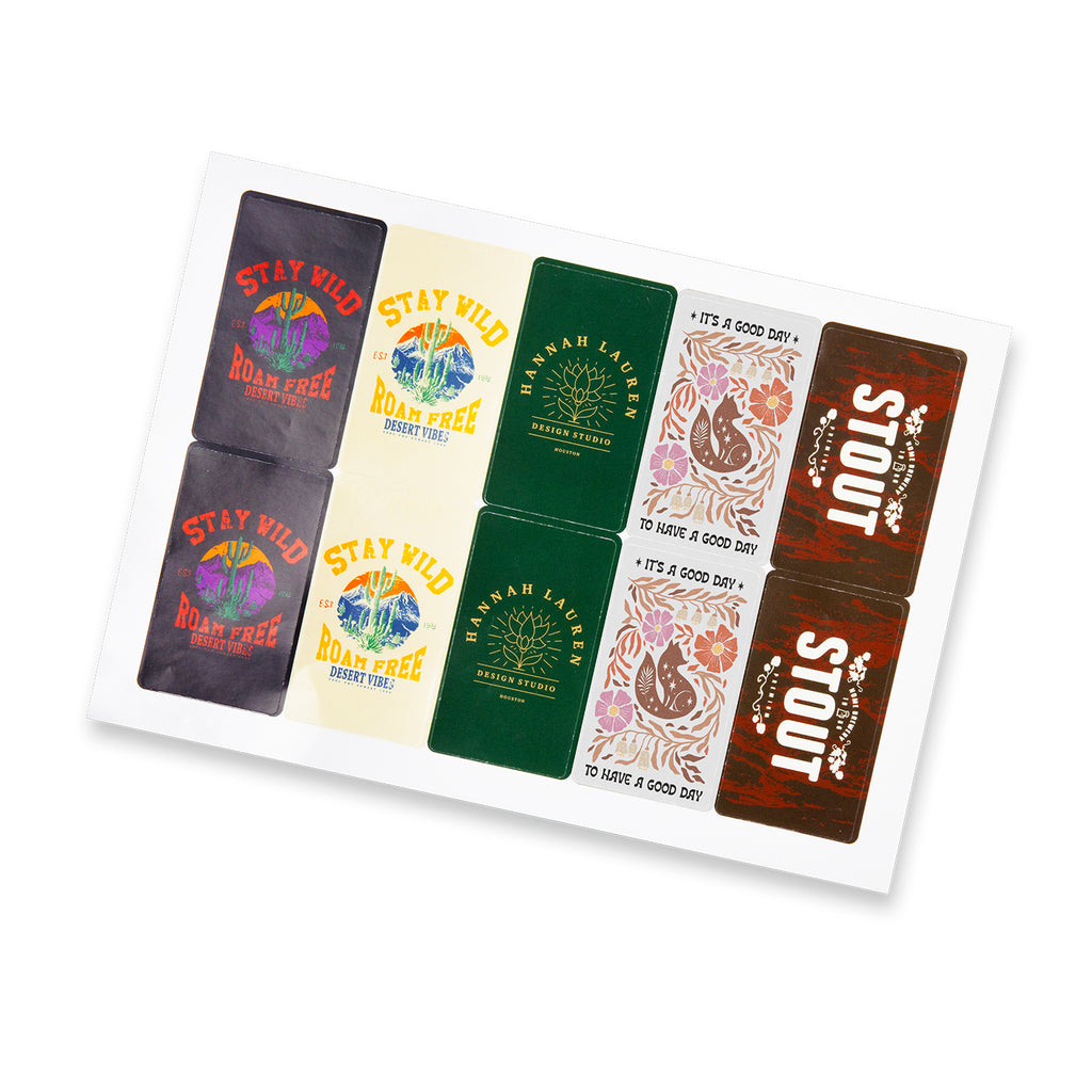 Sticker Sheet 88 x 50mm Rectangle - Gloss