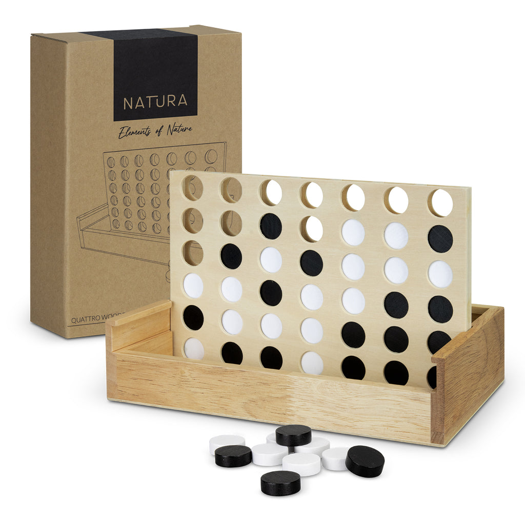 NATURA Quattro Wooden Four-in-a-Row Game