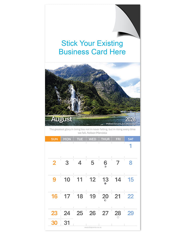 2026 Magnetic Calendar - Beautiful New Zealand (12 Months)