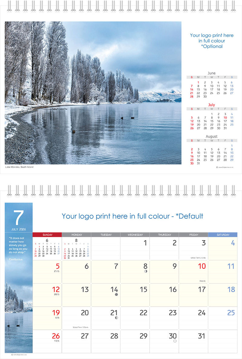 2026 Premium Desk Calendar - Stunning New Zealand