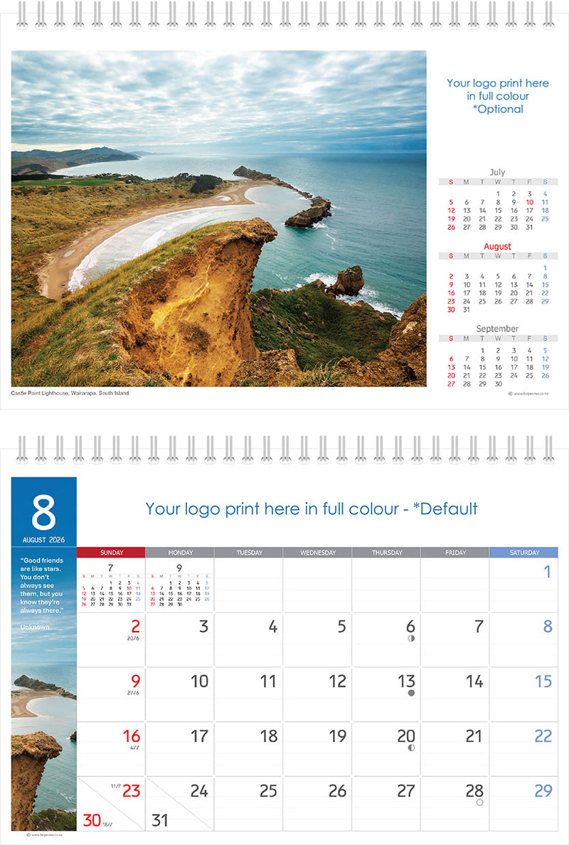 2026 Premium Desk Calendar - Stunning New Zealand