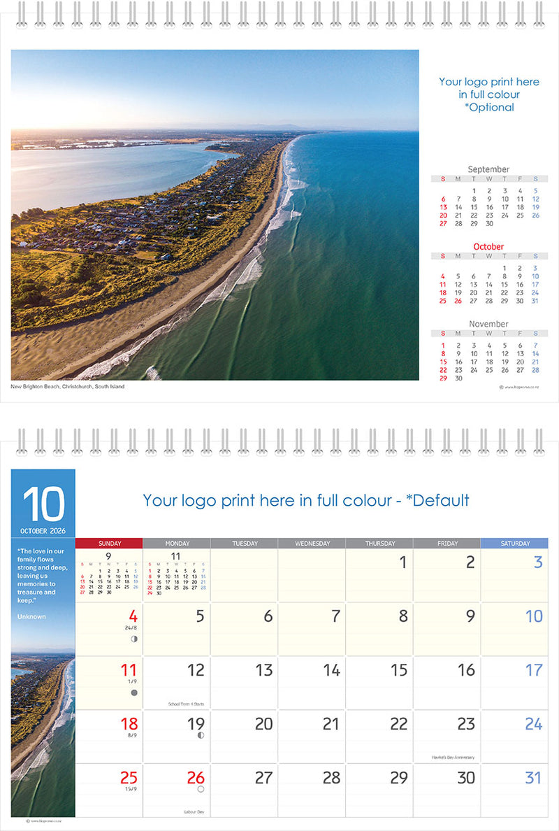 2026 Premium Desk Calendar - Stunning New Zealand