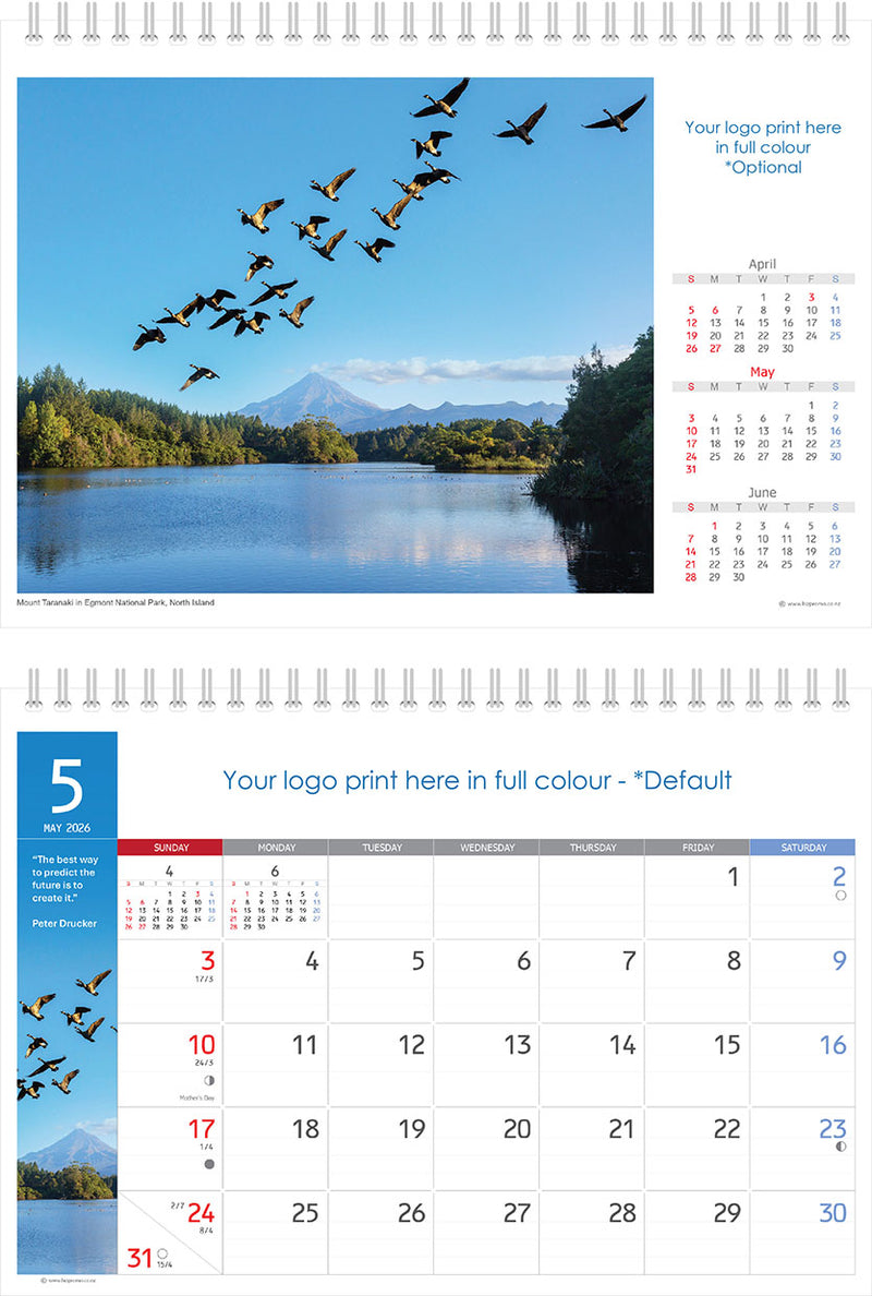 2026 Premium Desk Calendar - Stunning New Zealand
