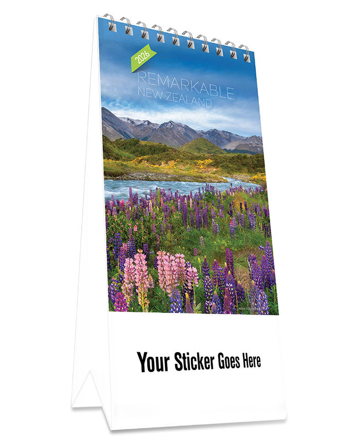2026 DL Desk Calendar - Remarkable New Zealand (12 Months)