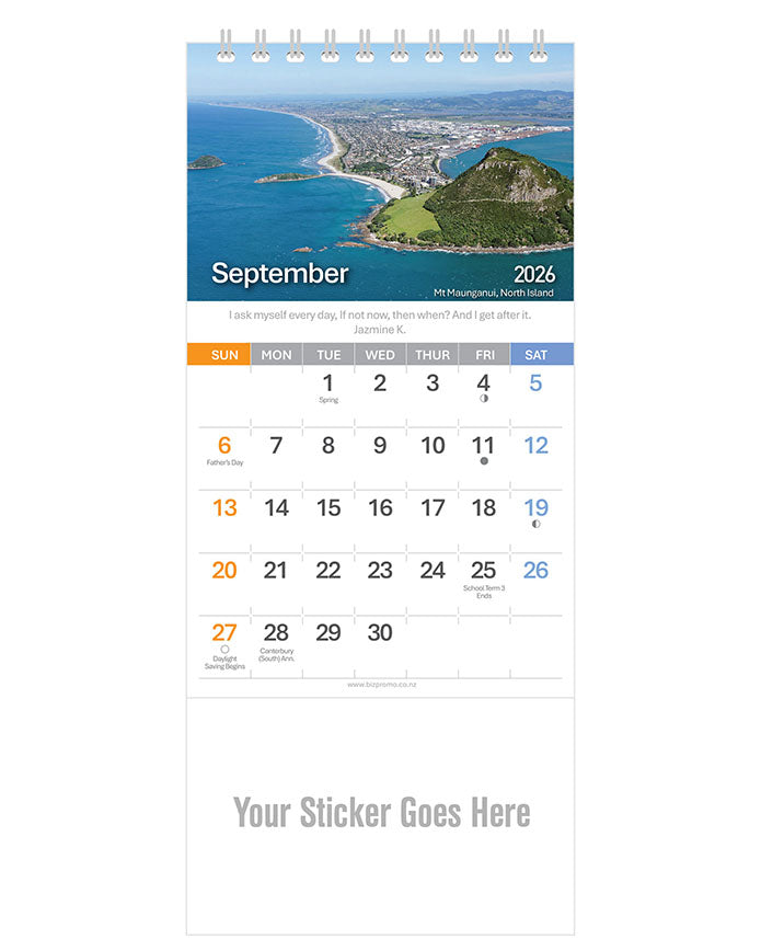 2026 DL Desk Calendar - Remarkable New Zealand (12 Months)