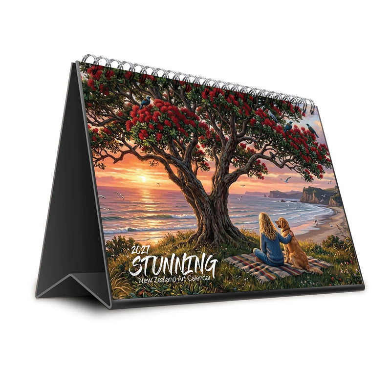 2027 Premium Desk Calendar - Stunning New Zealand Art Calendar