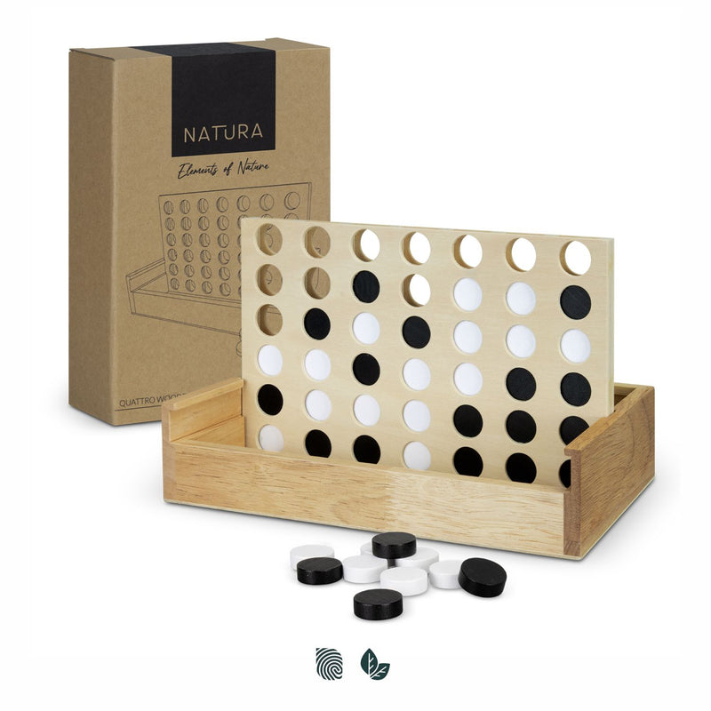 NATURA Quattro Wooden Four-in-a-Row Game