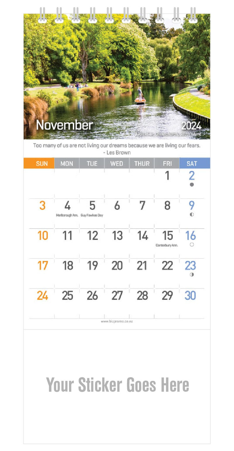 2024 DL Desk Calendar - Tranquillity New Zealand (12 Months) - SOLD OUT