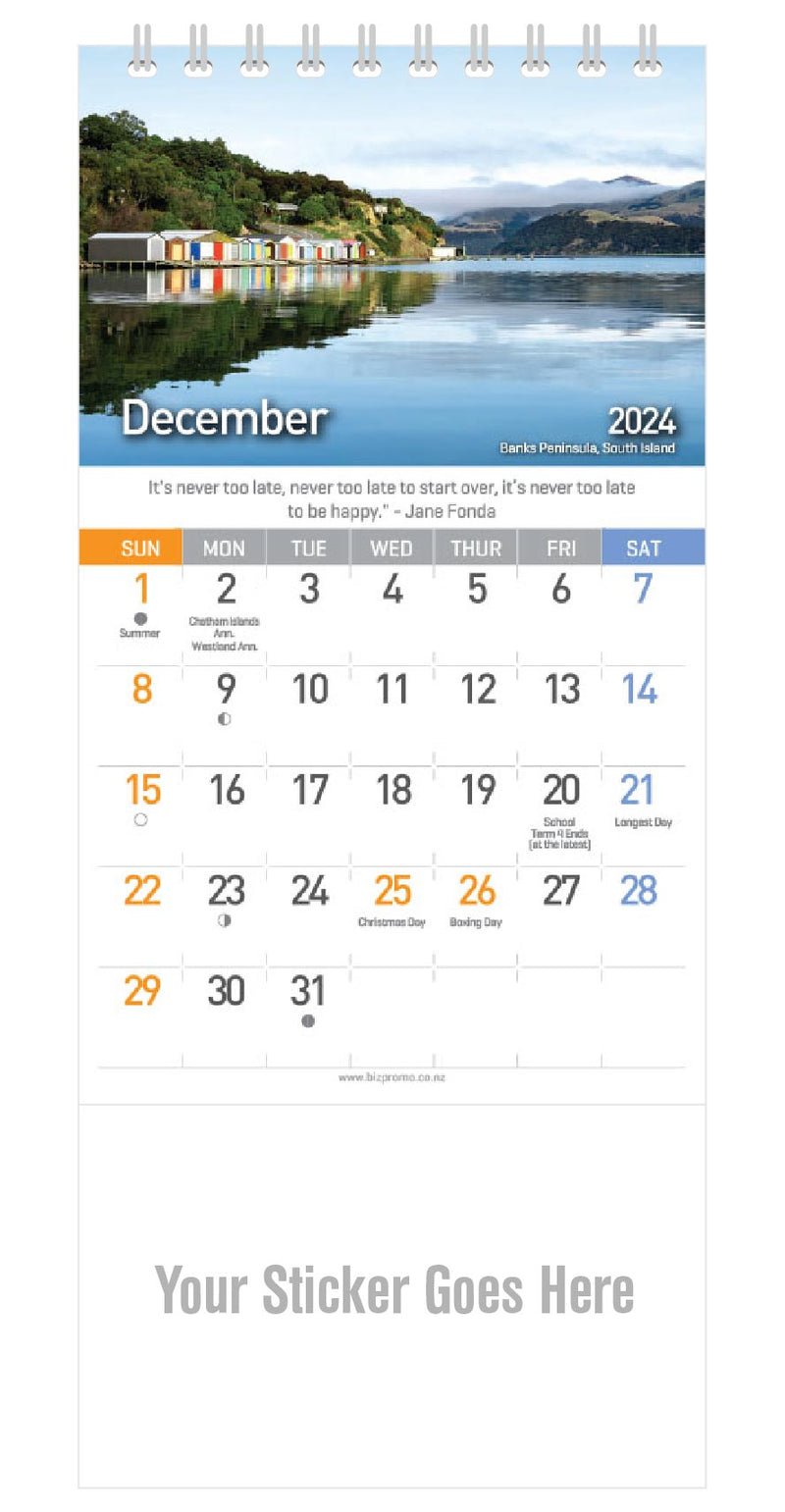 2024 DL Desk Calendar - Tranquillity New Zealand (12 Months) - SOLD OUT