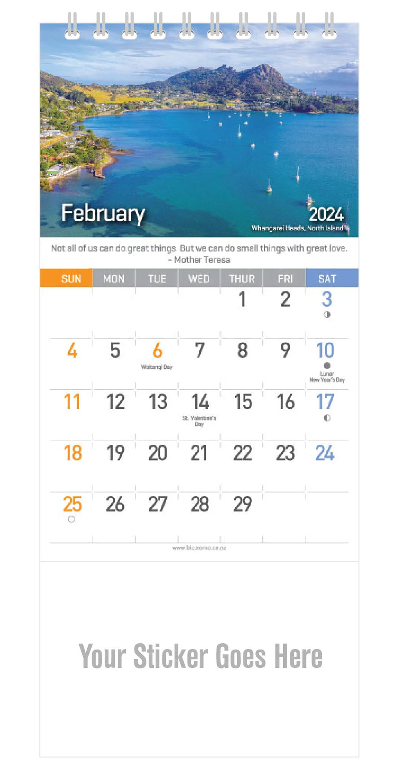 2024 DL Desk Calendar - Tranquillity New Zealand (12 Months) - SOLD OUT