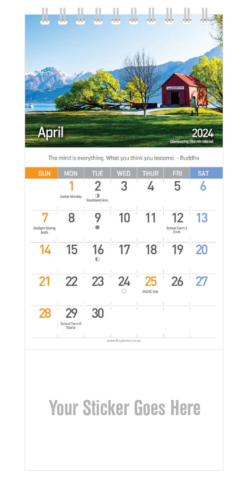 2024 DL Desk Calendar - Tranquillity New Zealand (12 Months) - SOLD OUT