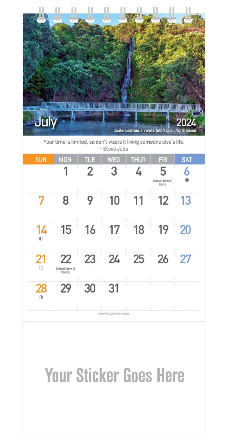 2024 DL Desk Calendar - Tranquillity New Zealand (12 Months) - SOLD OUT