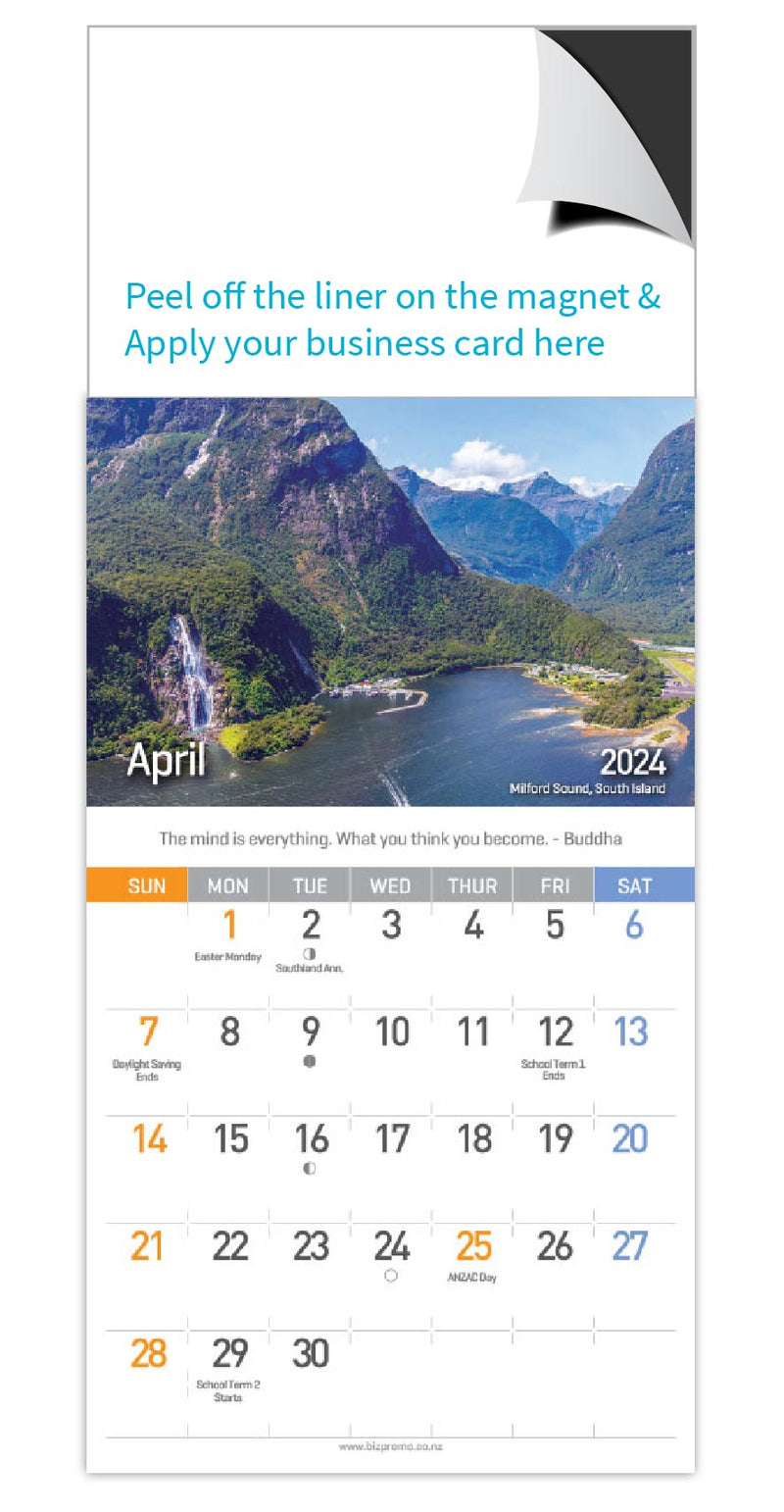 2024 Magnetic Calendar - Stunning New Zealand (12 Months) - SOLD OUT