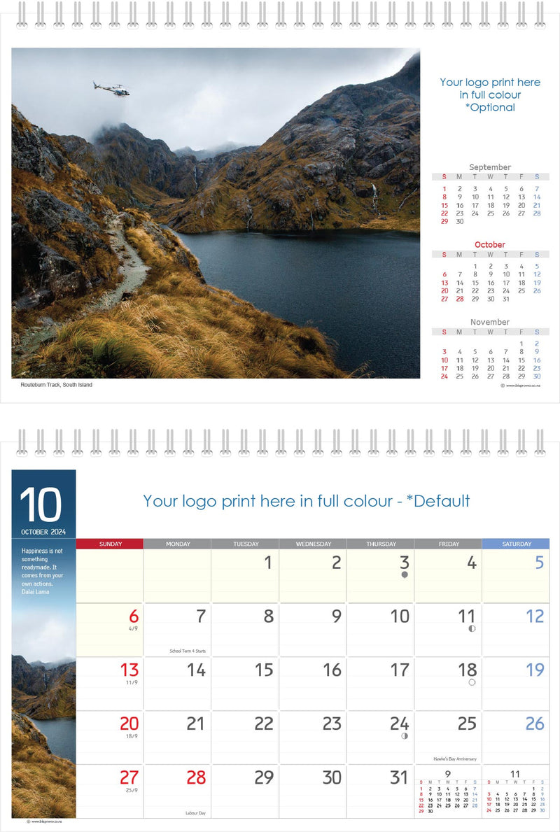 2024 Premium Desk Calendar - Remarkable New Zealand