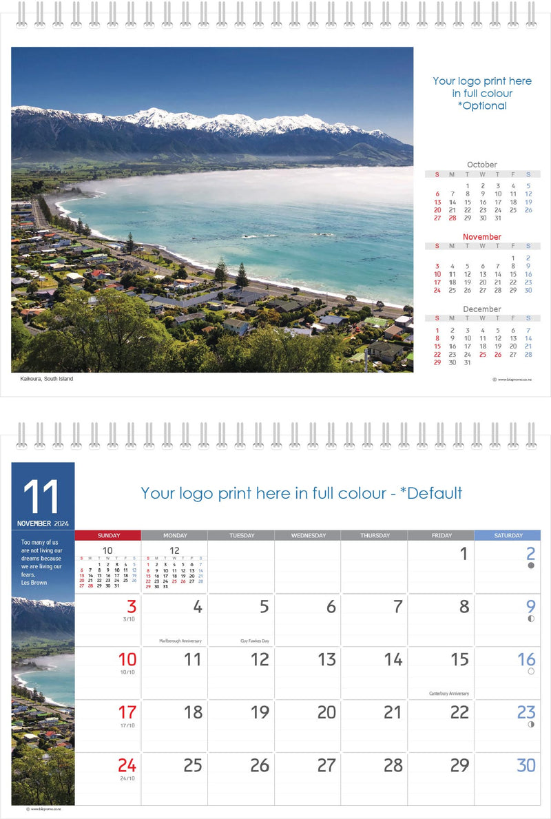 2024 Premium Desk Calendar - Remarkable New Zealand