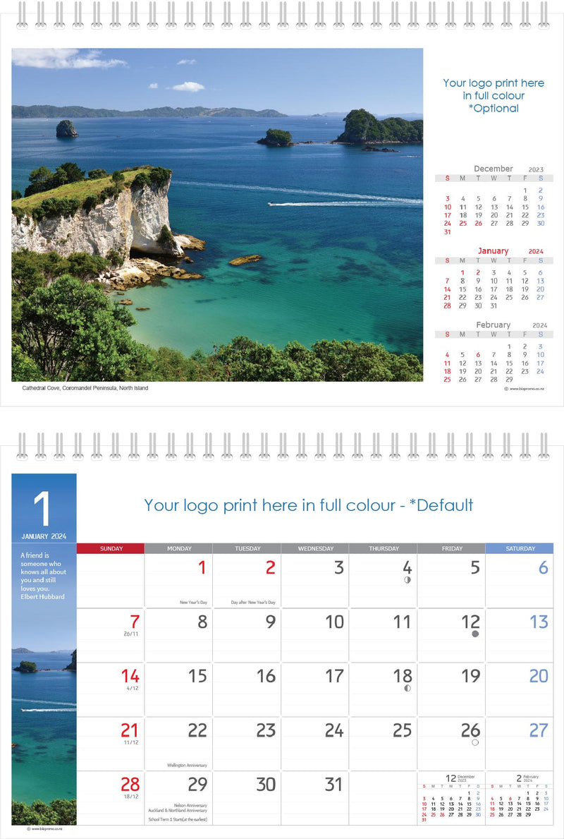 2024 Premium Desk Calendar - Remarkable New Zealand