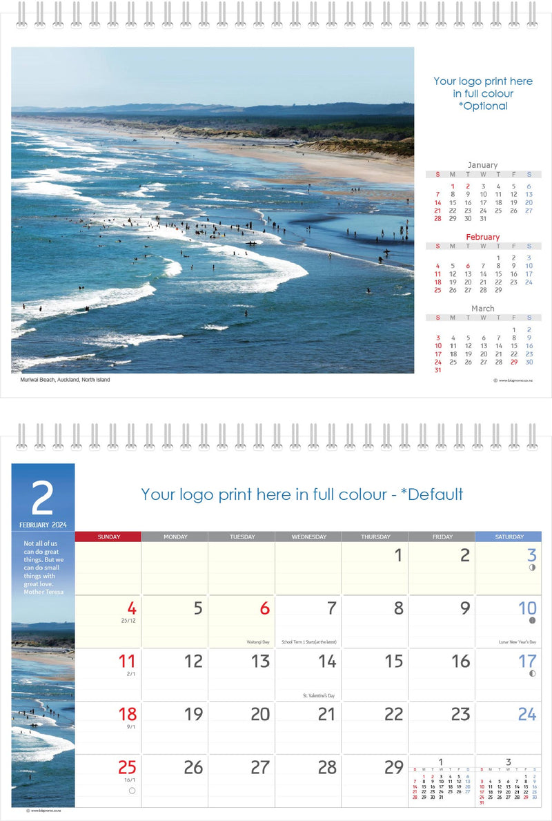 2024 Premium Desk Calendar - Remarkable New Zealand