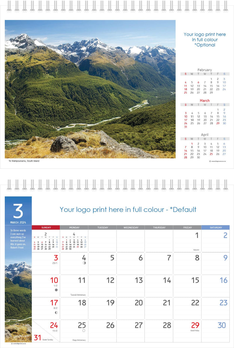 2024 Premium Desk Calendar - Remarkable New Zealand