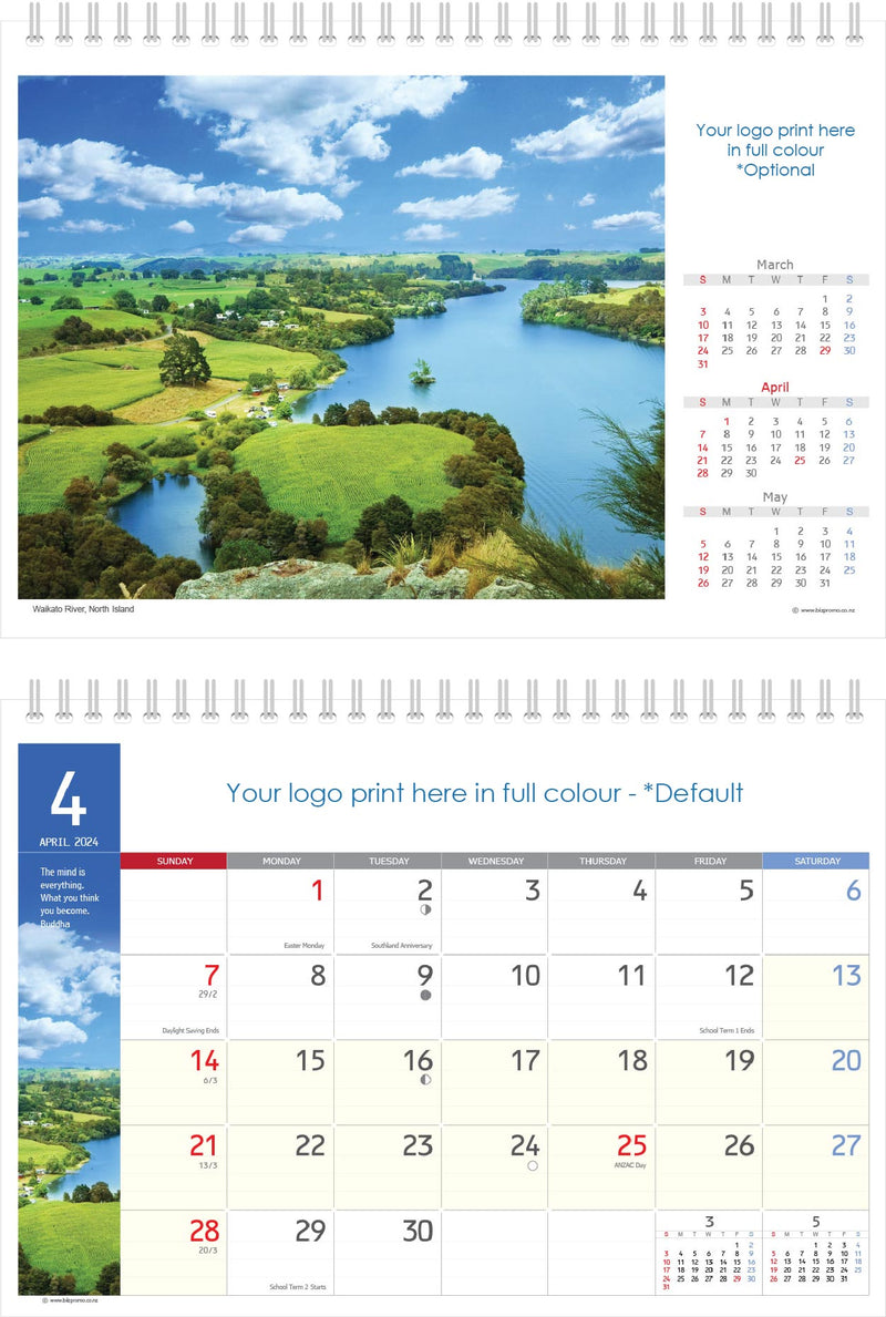 2024 Premium Desk Calendar - Remarkable New Zealand