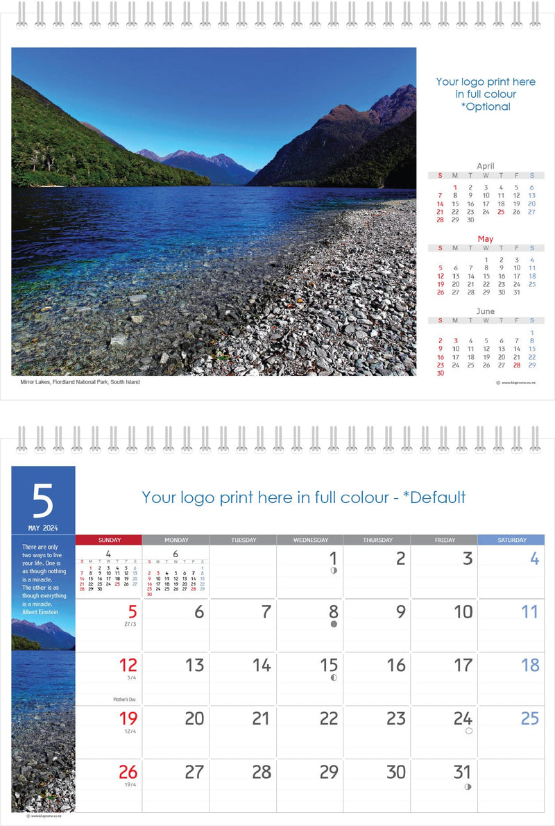 2024 Premium Desk Calendar - Remarkable New Zealand