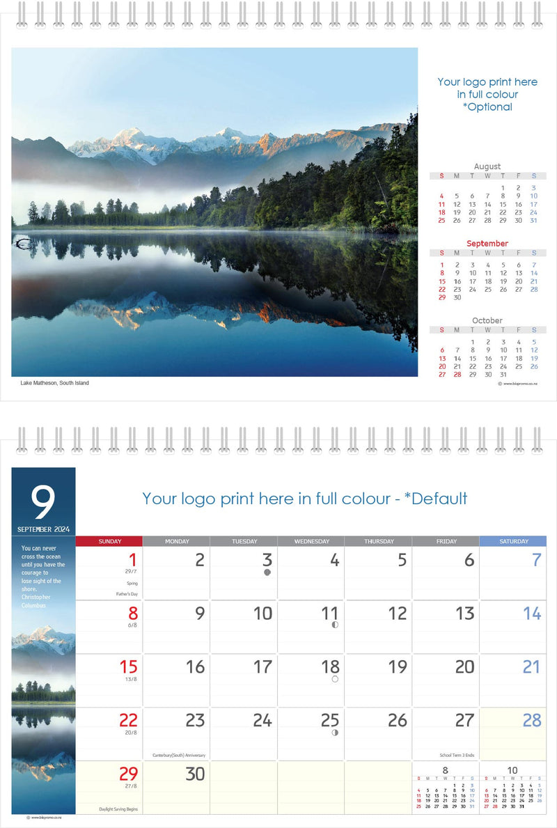 2024 Premium Desk Calendar - Remarkable New Zealand