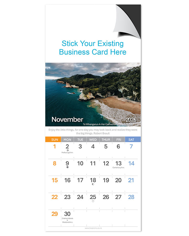 2026 Magnetic Calendar - Remarkable New Zealand (12 Months)