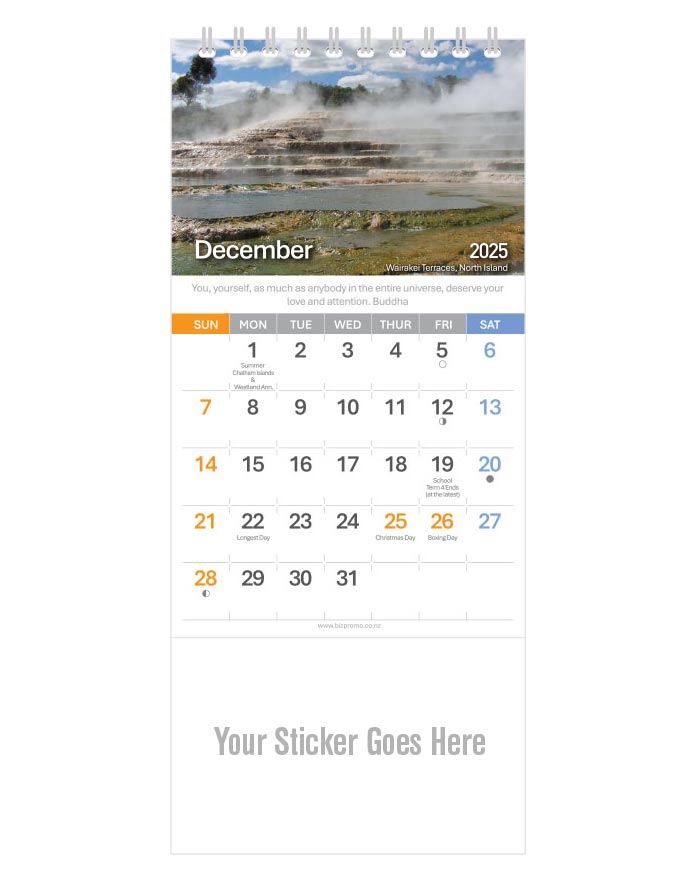 2025 DL Desk Calendar - Remarkable New Zealand (12 Months) - SOLD OUT