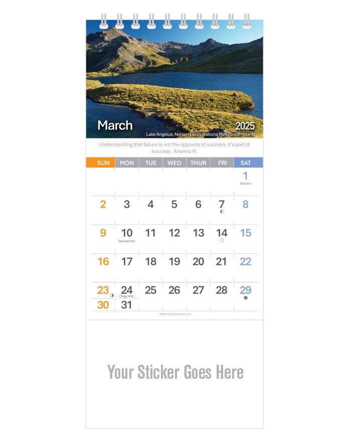 2025 DL Desk Calendar - Remarkable New Zealand (12 Months) - SOLD OUT