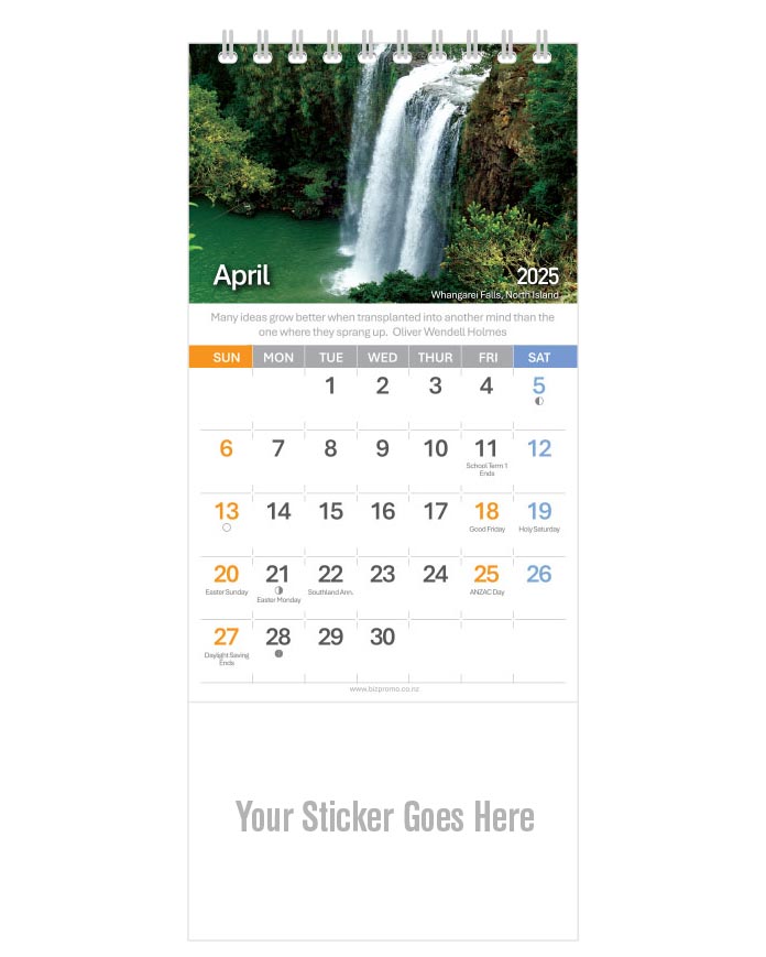 2025 DL Desk Calendar - Remarkable New Zealand (12 Months) - SOLD OUT