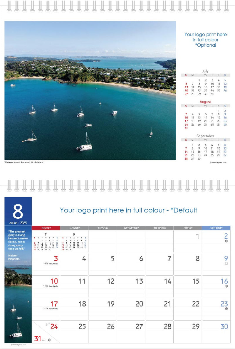 2025 Premium Desk Calendar - Stunning New Zealand
