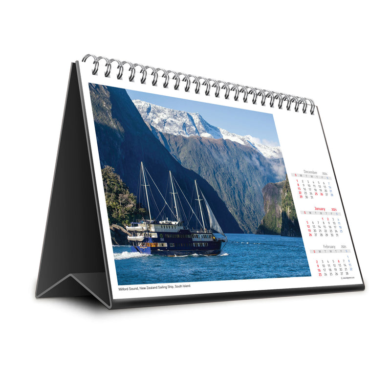 2025 Premium Desk Calendar - Stunning New Zealand