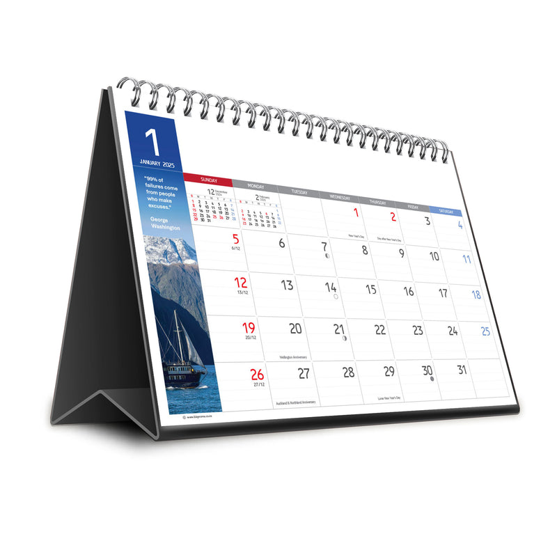 2025 Premium Desk Calendar - Stunning New Zealand