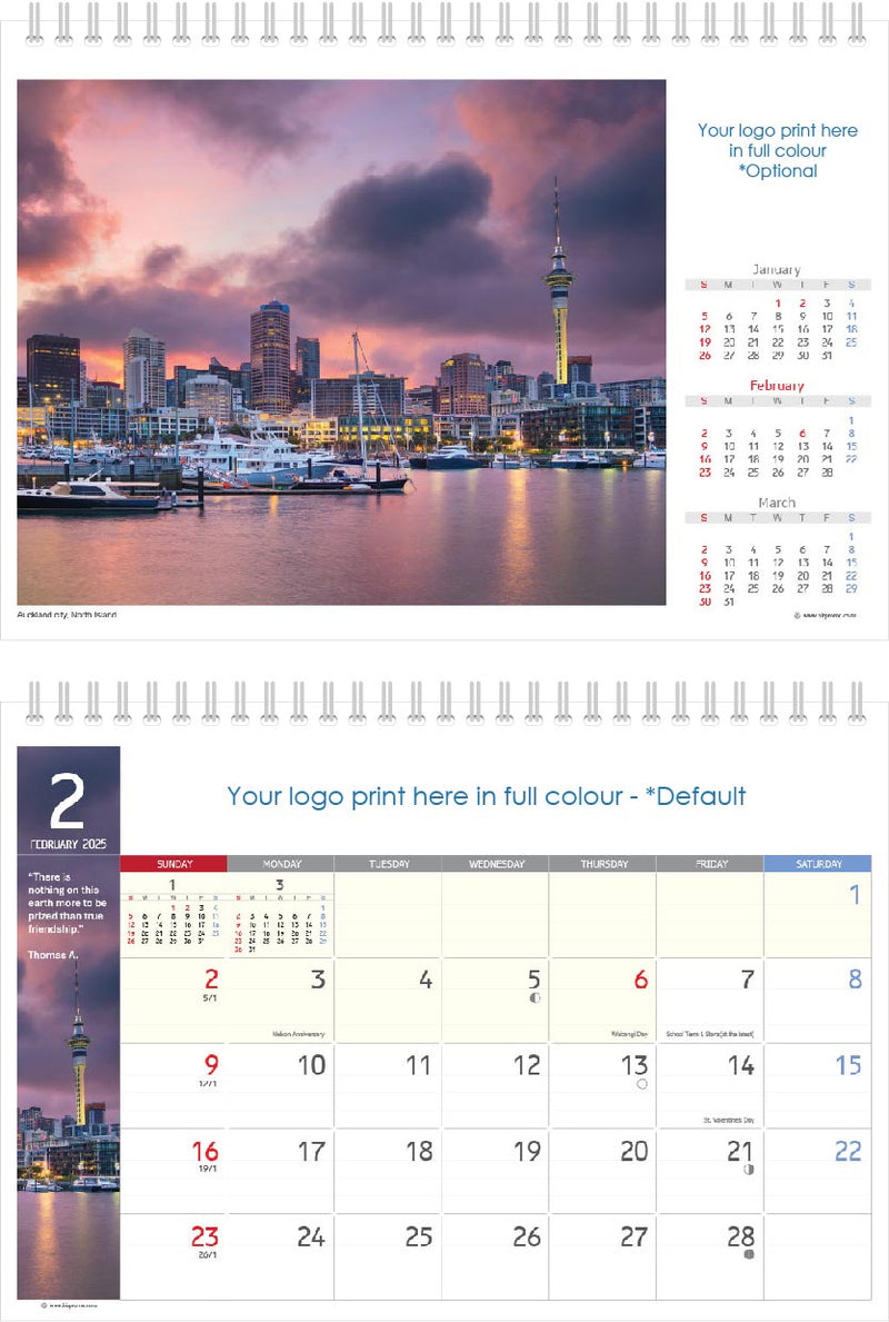 2025 Premium Desk Calendar - Stunning New Zealand