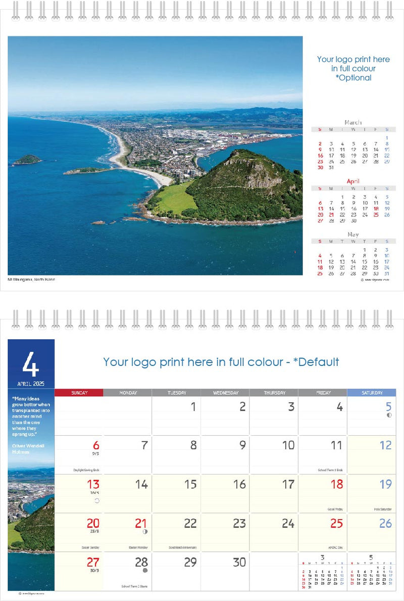 2025 Premium Desk Calendar - Stunning New Zealand