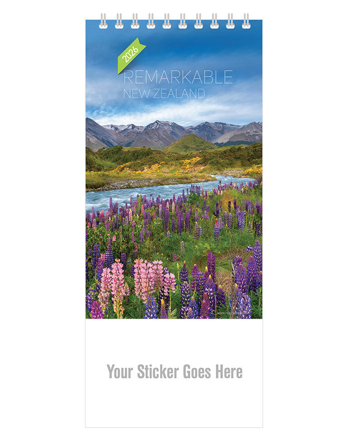 2026 DL Desk Calendar - Remarkable New Zealand (12 Months)