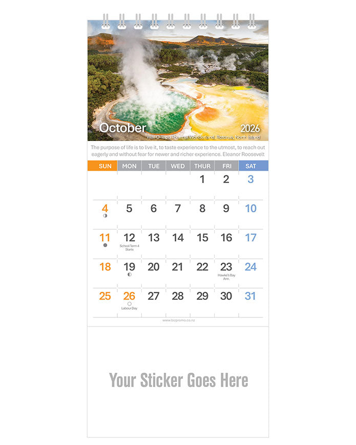 2026 DL Desk Calendar - Remarkable New Zealand (12 Months)