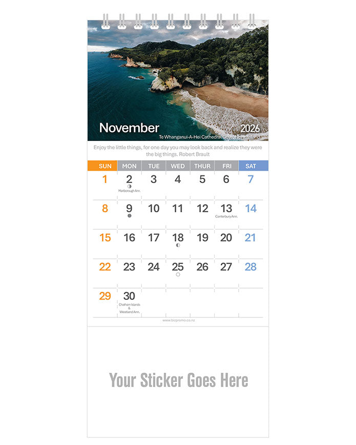 2026 DL Desk Calendar - Remarkable New Zealand (12 Months)