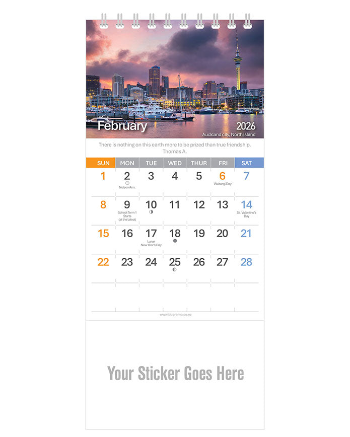 2026 DL Desk Calendar - Remarkable New Zealand (12 Months)