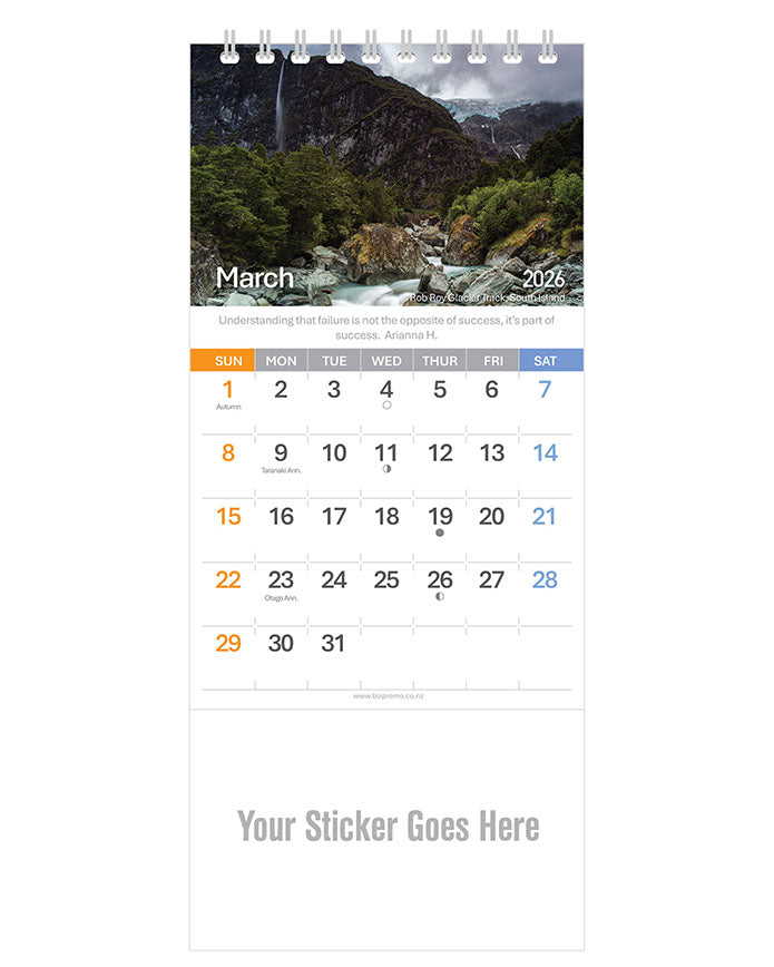 2026 DL Desk Calendar - Remarkable New Zealand (12 Months)