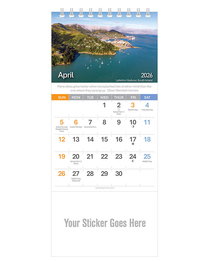 2026 DL Desk Calendar - Remarkable New Zealand (12 Months)