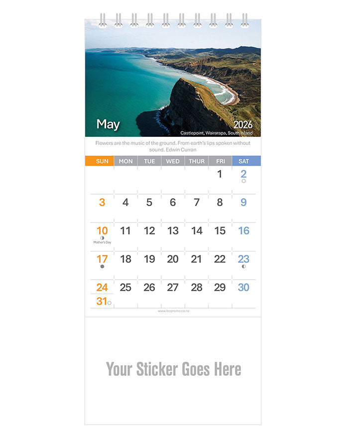 2026 DL Desk Calendar - Remarkable New Zealand (12 Months)