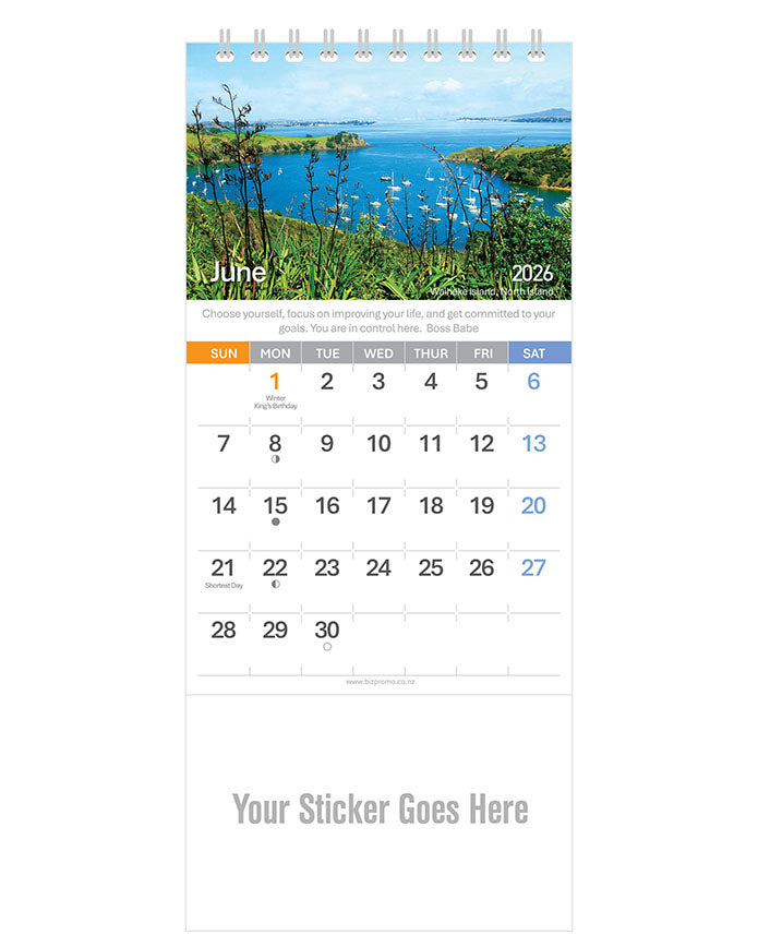 2026 DL Desk Calendar - Remarkable New Zealand (12 Months)