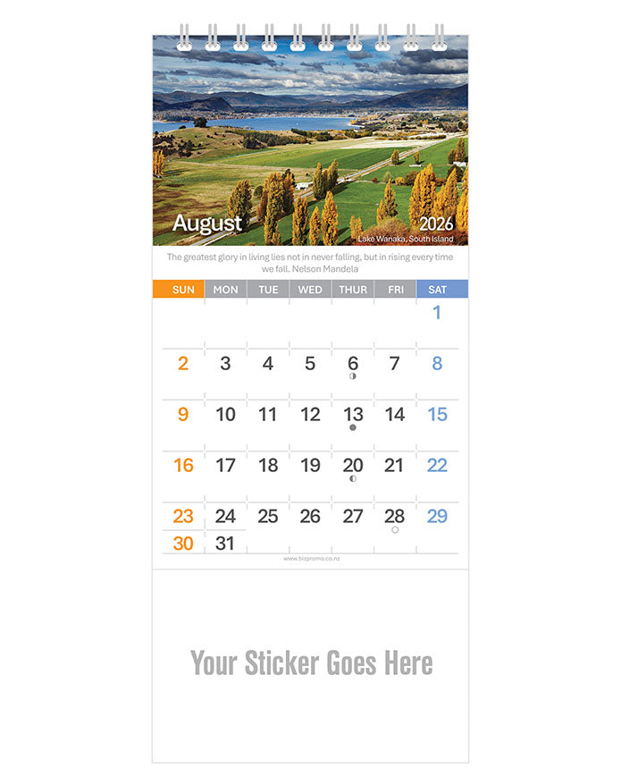 2026 DL Desk Calendar - Remarkable New Zealand (12 Months)