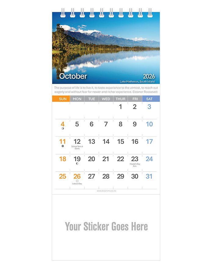 2026 DL Desk Calendar - Beautiful New Zealand (12 Months)