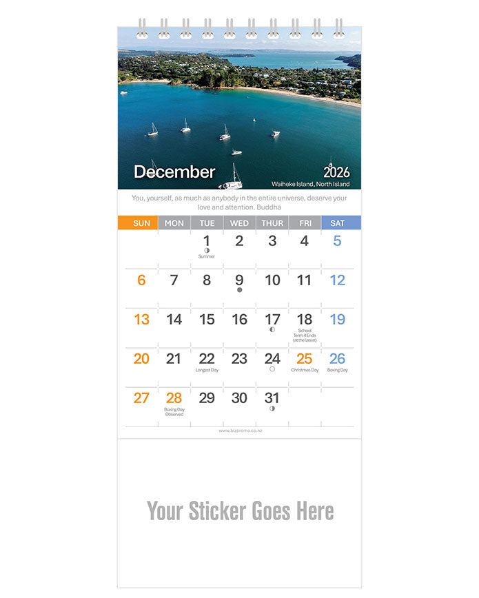 2026 DL Desk Calendar - Beautiful New Zealand (12 Months)