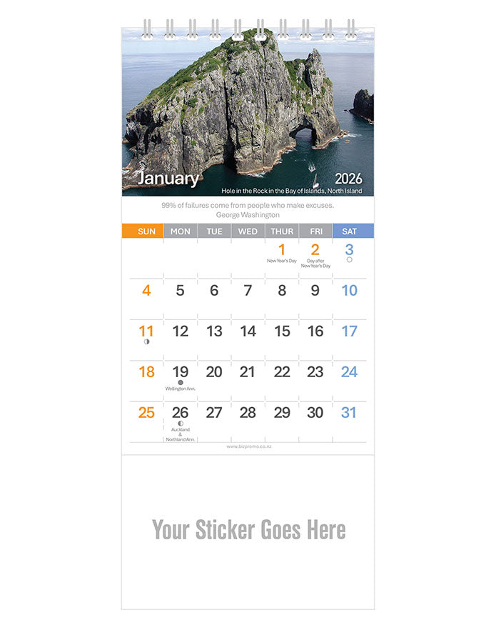 2026 DL Desk Calendar - Beautiful New Zealand (12 Months)