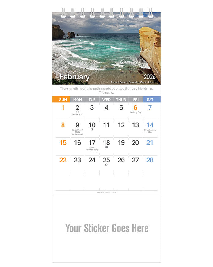 2026 DL Desk Calendar - Beautiful New Zealand (12 Months)