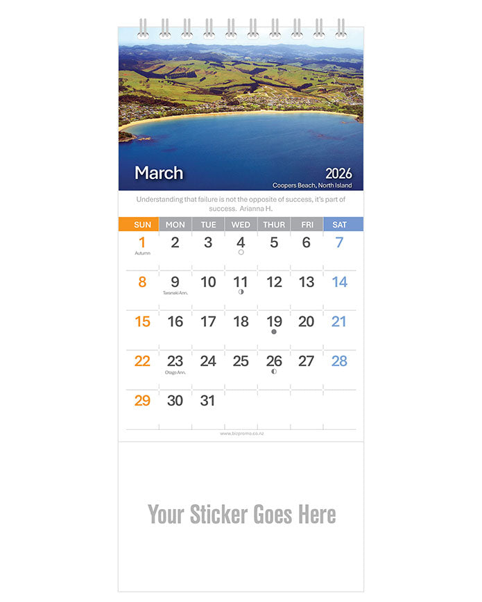 2026 DL Desk Calendar - Beautiful New Zealand (12 Months)