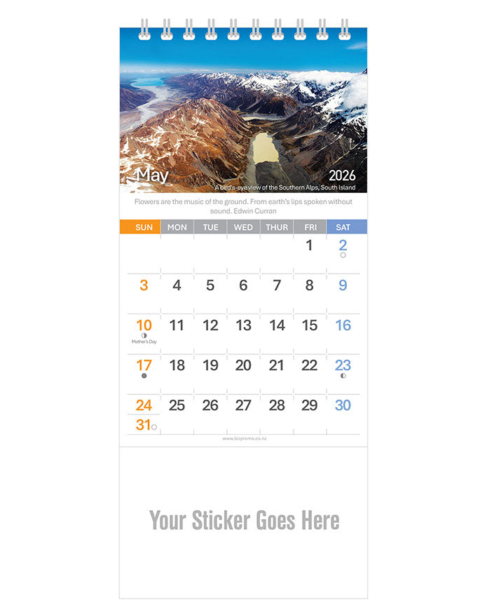 2026 DL Desk Calendar - Beautiful New Zealand (12 Months)