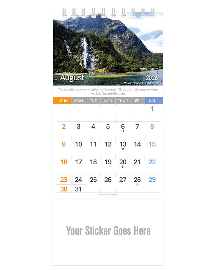 2026 DL Desk Calendar - Beautiful New Zealand (12 Months)